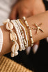 Textured Bead And Sea Life Charm Stackable Bracelets