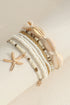 Textured Bead And Sea Life Charm Stackable Bracelets