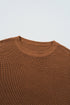 Textured Beaded Sleeve Lattice Knit Pullover Sweater