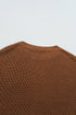 Textured Beaded Sleeve Lattice Knit Pullover Sweater