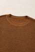 Textured Beaded Sleeve Lattice Knit Pullover Sweater