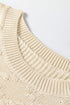 Textured Bobble Knit Floral Embroidered Pullover Sweater