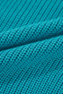 Textured Bobble Sleeve Eyelet Crew Neck Sweater