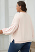 Textured Bow Applique Balloon Sleeve Pullover Sweatshirt