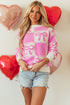 Textured Bow Detail Checkerboard Knit Sweater