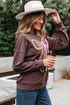 Textured Bow Graphic Relaxed Fit Pullover Sweatshirt