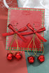 Textured Bow Knot Bell Charm Drop Earrings
