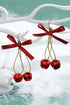 Textured Bow Knot Bell Charm Drop Earrings