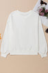 Textured Bowknot Pattern Corded Drop Shoulder Top