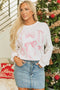 Textured Bowknot Pattern Corded Drop Shoulder Top