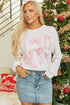 Textured Bowknot Pattern Corded Drop Shoulder Top