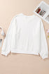 Textured Bowknot Pattern Corded Drop Shoulder Top