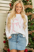 Textured Bowknot Pattern Corded Drop Shoulder Top