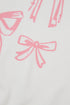 Textured Bowknot Pattern Corded Drop Shoulder Top