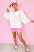 Textured Bowknot Pattern Corded Drop Shoulder Top