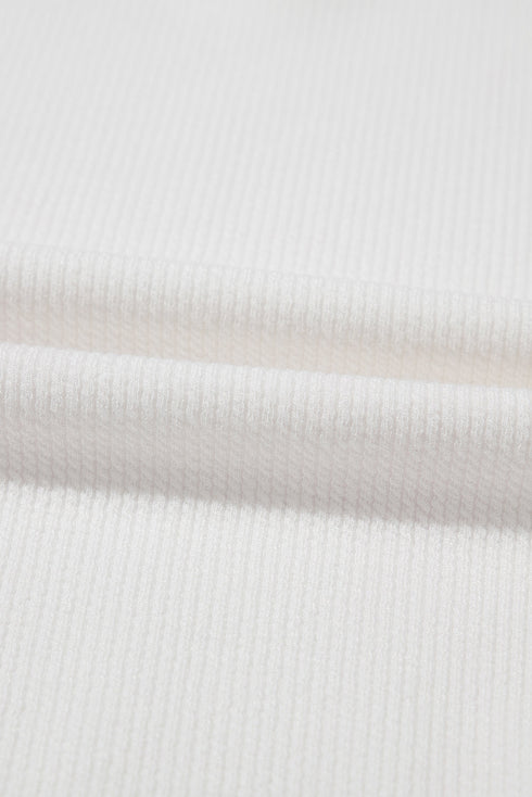 Textured Bowknot Pattern Corded Drop Shoulder Top