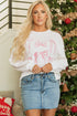 Textured Bowknot Pattern Corded Drop Shoulder Top