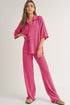 Textured Button Down Shirt And Casual Pant Sets