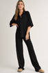 Textured Button Down Shirt And Casual Pant Sets