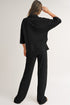 Textured Button Down Shirt And Casual Pant Sets