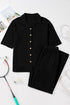 Textured Button Down Shirt And Casual Pant Sets