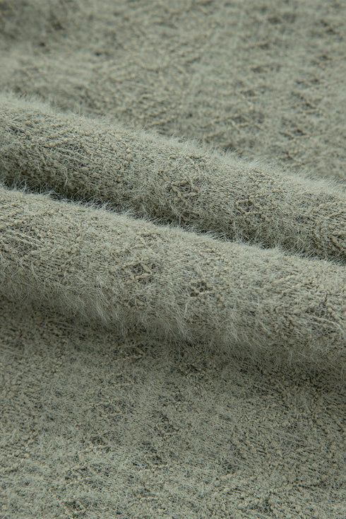 Textured Button Front Flutter Sleeve Top