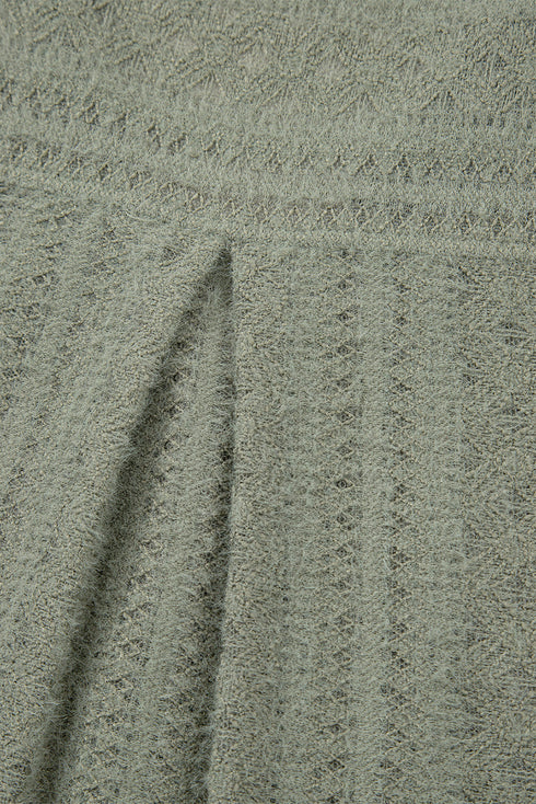 Textured Button Front Flutter Sleeve Top