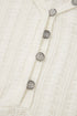 Textured Button Front Short Sleeve Raw Seam Henley Tee