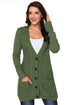 Textured Cable Knit Button Front Long Cardigan