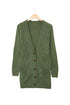 Textured Cable Knit Button Front Long Cardigan