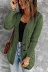 Textured Cable Knit Button Front Long Cardigan