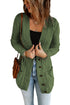 Textured Cable Knit Button Front Long Cardigan