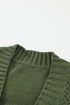 Textured Cable Knit Button Front Long Cardigan