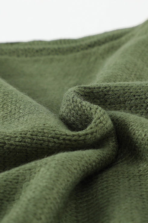 Textured Cable Knit Button Front Long Cardigan