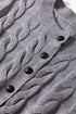 Textured Cable Knit Button Front Peplum Hem Cardigan