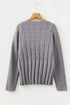 Textured Cable Knit Button Front Peplum Hem Cardigan