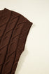 Textured Cable Knit Cap Sleeve Sweater Top