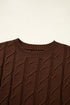 Textured Cable Knit Cap Sleeve Sweater Top