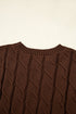 Textured Cable Knit Cap Sleeve Sweater Top