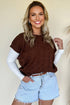 Textured Cable Knit Cap Sleeve Sweater Top