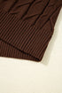 Textured Cable Knit Cap Sleeve Sweater Top