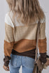 Textured Cable Knit Crew Neck Pullover Sweater