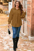 Textured Cable Knit Long Sleeve Button Down Shirt
