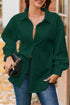 Textured Cable Knit Long Sleeve Button Down Shirt