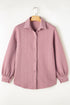 Textured Cable Knit Long Sleeve Button Down Shirt