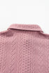 Textured Cable Knit Long Sleeve Button Down Shirt