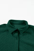 Textured Cable Knit Long Sleeve Button Down Shirt