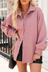 Textured Cable Knit Long Sleeve Button Down Shirt