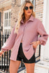 Textured Cable Knit Long Sleeve Button Down Shirt