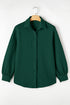 Textured Cable Knit Long Sleeve Button Down Shirt